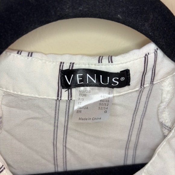 VENUS Women’s Button-down Long-sleeve Striped Blouse Size L - Picture 7 of 13